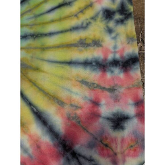 Vintage Hanes Heavyweight Tie Dye Weed Slang T-Shirt XL Rasta Spiral Cannabis - Picture 8 of 13